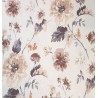 Metraj draperie din bumbac Goya cu flori maro si bej