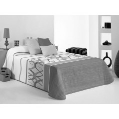 Cuvertura de pat moderna Baxley 2A gri cu alb