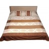 Set cuvertura de pat matlasata crem cu maro si 2 perne decorative + 1 cuvertura de pat matlasata mov CADOU!