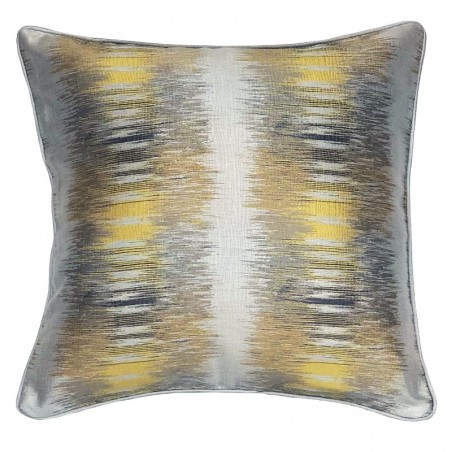 Perna decorativa moderna cu design abstract argintiu cu galben