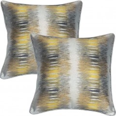 Perna decorativa moderna cu design abstract argintiu cu galben