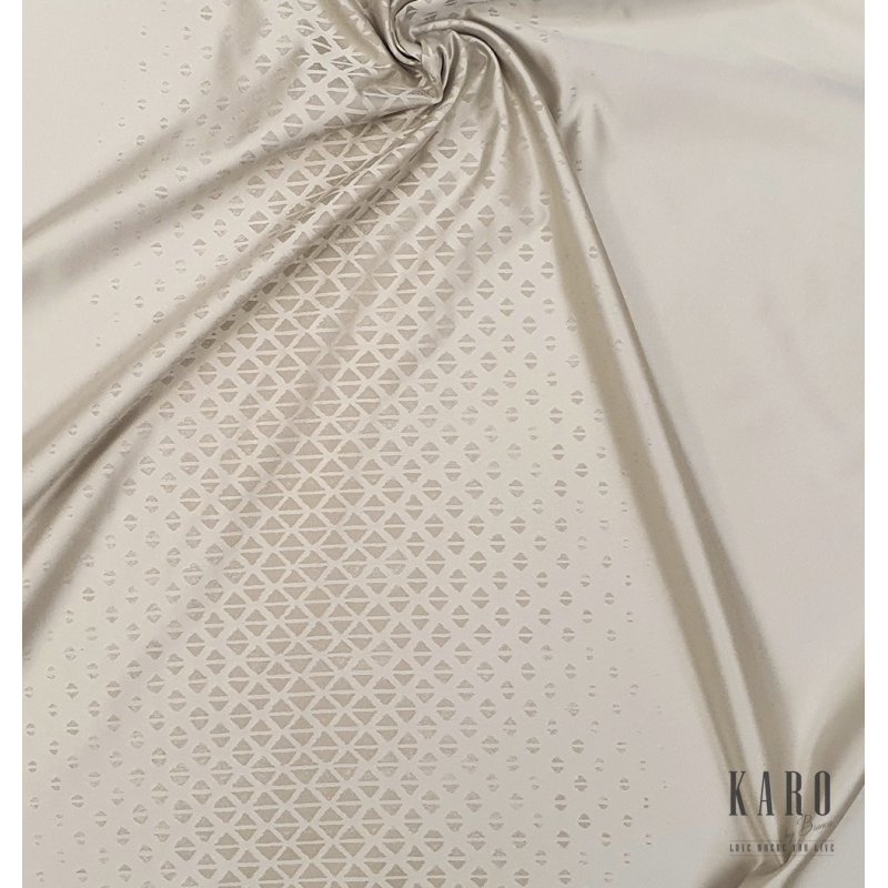 Material draperie cu design geometric modern in nuante de bej deschis