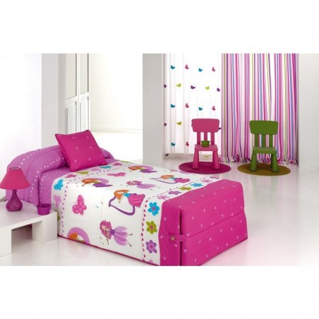 Cuvertura de pat pentru fete cu printese Candy 02 roz cu alb
