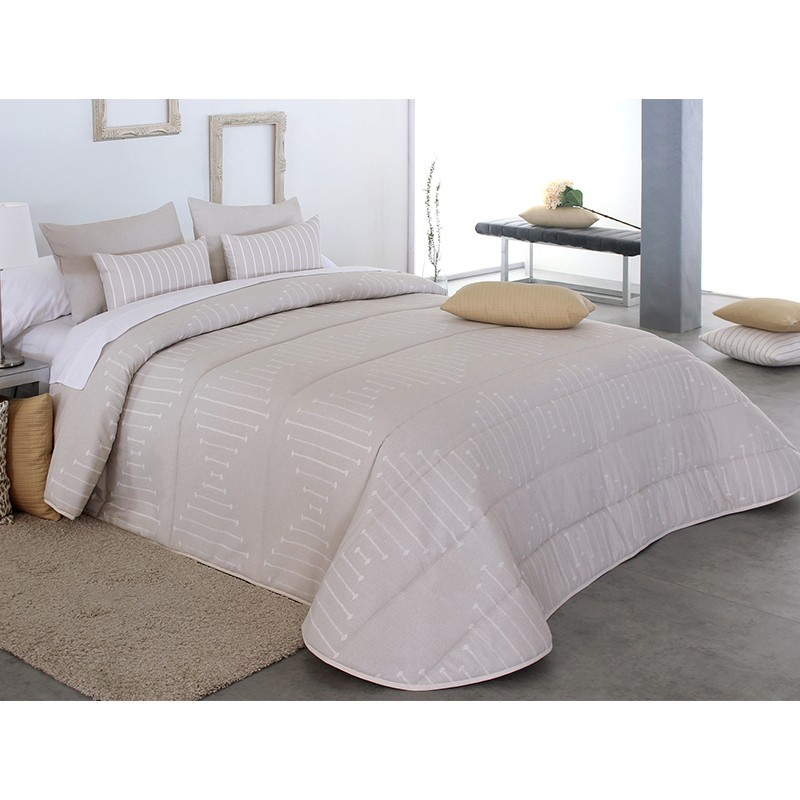 Cuvertura de pat eleganta cu design geometric crem