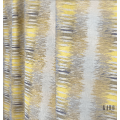 Metraj draperie jacquard cu design modern abstract gri cu galben