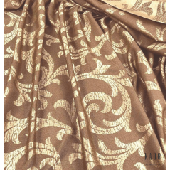Metraj draperie jacquard cu 2 fete design abstract maro si auriu
