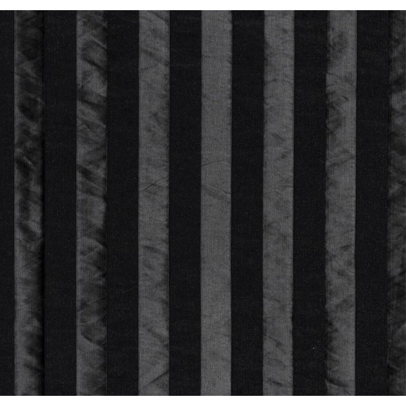 Material draperie elegant design geometric cu dungi catifelate negre