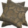 Perna decorativa patrata design clasic  jacquard maro inchis