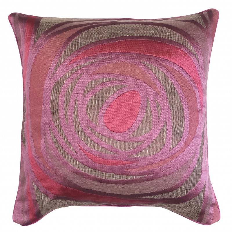 Perna decorativa cu model abstract si mixt de texturi roz si mov