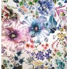Material draperie blackout design cu print floral mov