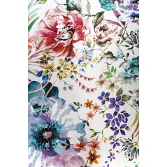 Material draperie blackout design cu print floral mov