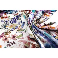 Material draperie blackout design cu print floral mov