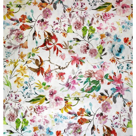 Material draperie design floral multicolor cu aspect mat Guimel Life