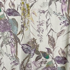 Material draperie si tapiterie catifea cu design floral in tonuri de violet