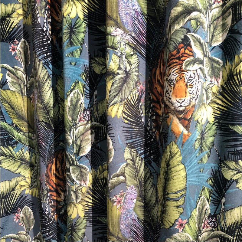 Material draperie exclusivist catifea model cu tigri