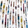 Material draperie bumbac design cu pensule multicolore