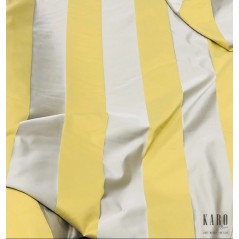 Material draperie design geometric cu dungi crem si galbene