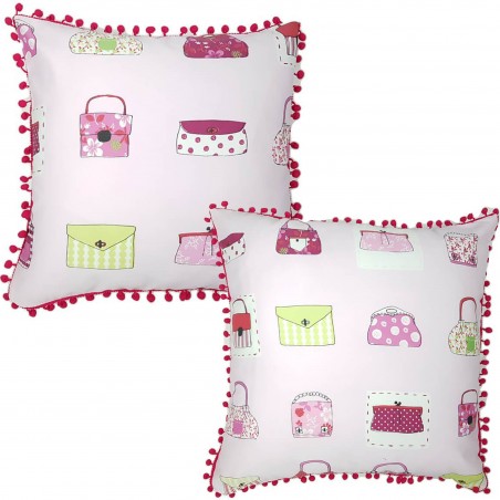 Perna decorativa pentru camera fetitelor design cu posete roz