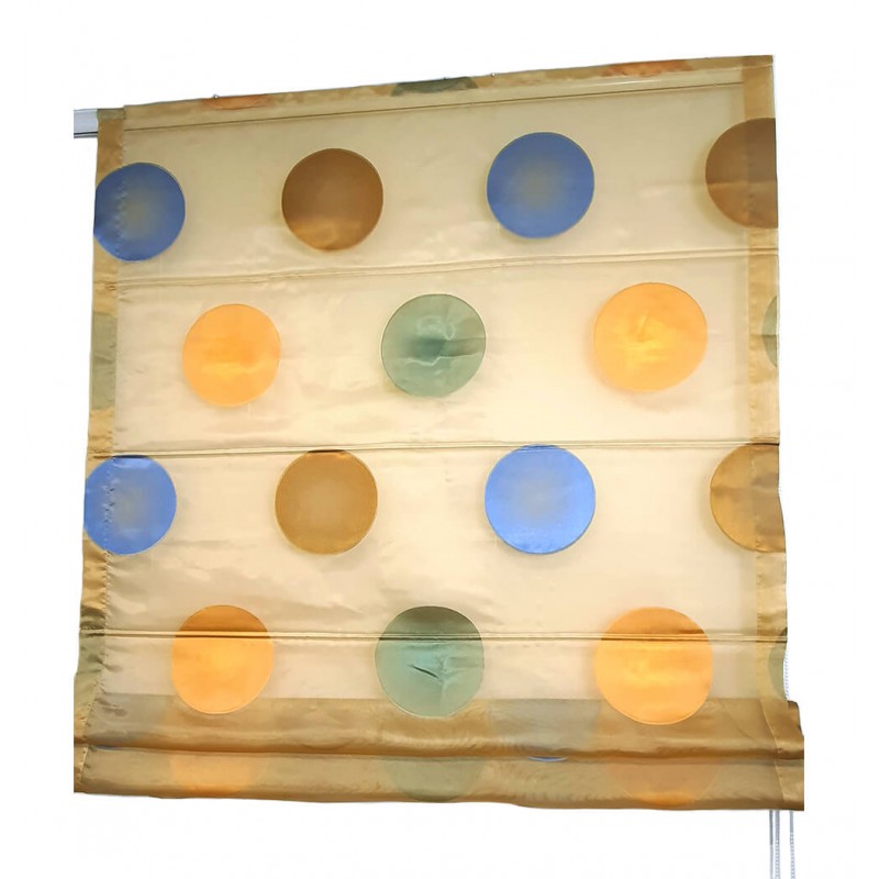 Jaluzea romana transparenta model cu buline colorate 130x150 cm