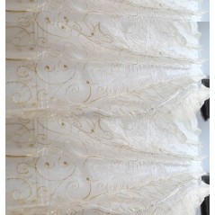 Jaluzea romana eleganta transparenta crem cu broderie 145x200 cm