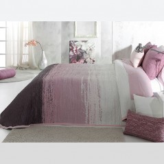 Cuvertura de pat moderna Billie degrade mov cu roz lila si ivoire