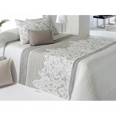 Cuvertura de pat eleganta cu model clasic ivoire cu bej