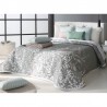 Cuvertura de pat moderna cu model floral gri cu ivore