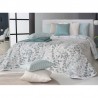 Cuvertura de pat moderna cu model floral gri cu ivore