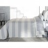 Cuvertura de pat moderna cu design geometric reliefat gri cu alb