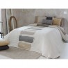 Cuvertura de pat moderna cu design abstract gri cu bej