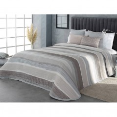 Cuvertura de pat moderna cu design abstract grej cu argintiu