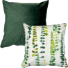 Perna decorativa vesela cu design floral verde pe crem 50x50