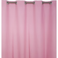 Draperie simpla roz uni confectionata cu inele 130x255 cm